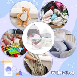 SnelShoppen - Pack van 6 Waszakken, 50 x 60 cm, 40 x 50 cm, 30 x 40 cm, Herbruikbare Wasnetten met Trekkoord, Ideaal voor Thuis, Reis, Hotel, Studente — thumbnail 2