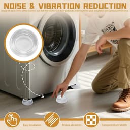 Anti-vibratie pads voor wasmachine en meubels - 4 stuks, slipvaste rubberen voeten, vloerbescherming voor banken en bedden — thumbnail 3