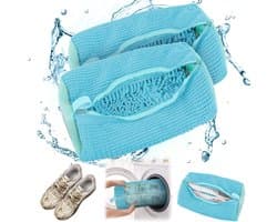 Schoenwaszak voor de wasmachine, 2 stuks, beschermt schoenen en wasmachine, ideaal voor sneakers en sportieve schoenen, 360 graden reiniging