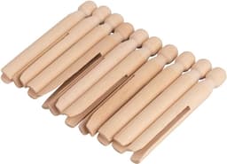 Wasknijpers met ronde kop, FSC-gecertificeerd, 11 cm lang, zak 10 stuks, stormklemmen, ronde kopklemmen om in te steken, houten wasknijpers, 64592505 — thumbnail 1