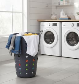 Excellent Houseware Flexibele wasmand - 2x - antraciet - 60 liter - kunststof - 47 x 50 cm — thumbnail 2