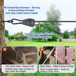 TooTaci Retractable Clothesline for Outdoor, 10M/5mm Portable Clothes Line - ShopVlot — thumbnail 2