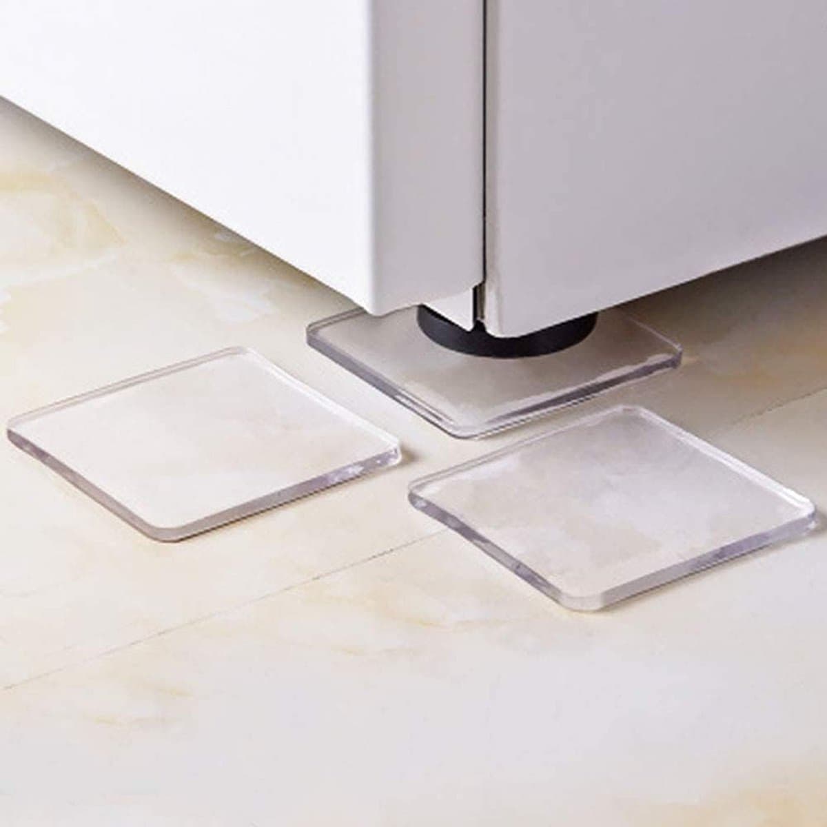 SnelShoppen - Anti-Vibratie Ondersteuning, Siliconen Anti-Slip Mat voor Wasmachine, Universele Rubber Voetpad, Geluidsdemper met Anti-Slip, Transparan — afbeelding 1