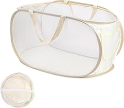 SnelShoppen - Vouwbare Wasmand Pop-Up Mesh Wasmanden met Handvatten - Draagbare Wasmand voor Opslag in Slaapkamer, Badkamer en Reizen - Stevig Staal e — thumbnail 1