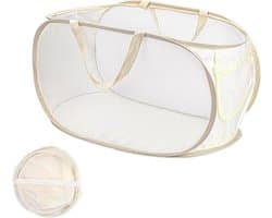 SnelShoppen - Vouwbare Wasmand Pop-Up Mesh Wasmanden met Handvatten - Draagbare Wasmand voor Opslag in Slaapkamer, Badkamer en Reizen - Stevig Staal e