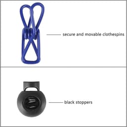 Dailygoods- Waslijn Uittrekbaar - Compact - 1,8 m - 12 Pinnen - Haken - Draagbaar - Ideaal voor Vakantie - Drooglijn — thumbnail 3