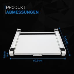 Tussenbouwframe Wasmachine Droger - Stapelrek Droogkast - Ruimte Besparen - Met Uittrekbaar Platform - 60.5 x 54.5 cm - Wit — thumbnail 2