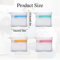 Mini wasmachinezakken voor fijne was - 4 stuks, 12 x 13 cm, netzakken voor sokken en lingerie, wasnet met honingraatstructuur — thumbnail 5
