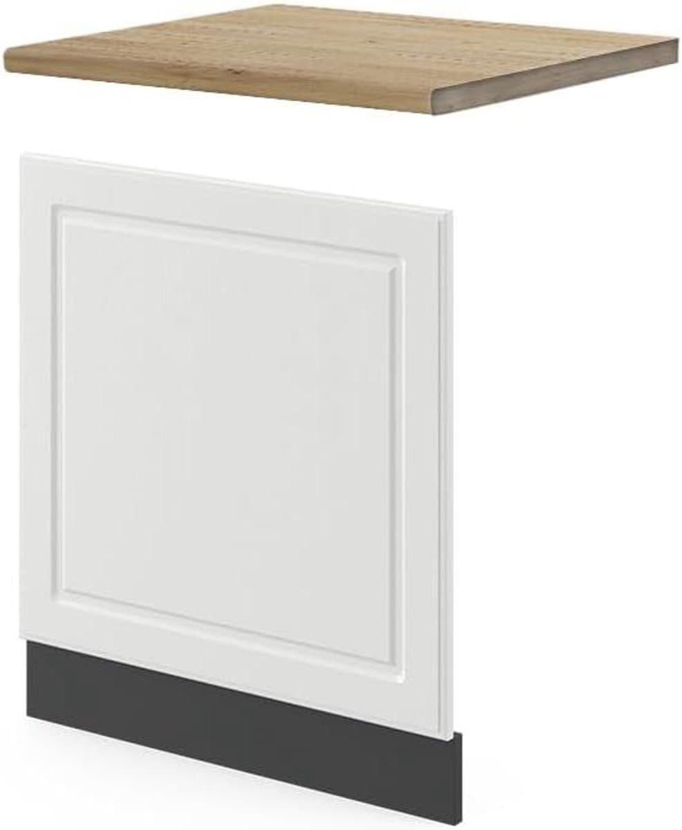 Vaatwasserpaneel - Keukenfront - Keuken Inrichten - In hoogte verstelbaar - 60 cm breed - Wit — afbeelding 1