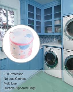 Waszakken voor beha's, 3 stuks, beha-net met ritssluiting, premium voor wasmachine, set met wasnetten, sokken en kleding voor kinderen enz. (wit) — thumbnail 3