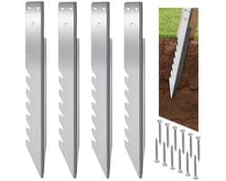 Grondankers 4 Stuks - Lengte 40 cm - Gegalvaniseerd Staal - Voor Houten Palen en Tuinprojecten - SnelShoppen