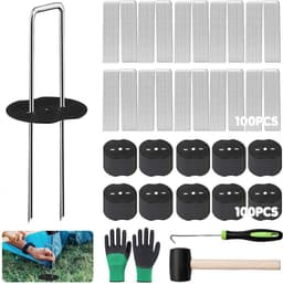 Grondankers set van 100 - 150 mm lang - met wasmachines en hamer - ideaal voor tuin en schutting - SnelShoppen — thumbnail 1