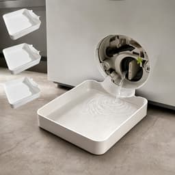 3 Stuks Lekbak Wasmachine 17,8x17,8cm Wit - Universele Opvangbak voor Wasmachine & Vaatwasser - Afvoerbak - Onderdelen Voor Wasmachines - Lekbeveiliging - Lekbak - Eenvoudig te Reinigen - Beschermt Vloer & Meubels tegen Waterschade — thumbnail 1