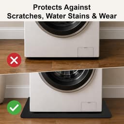 Anti Vibratie Mat - Trillingsdemper Mat - 60x60 cm - voor Wasmachine en Droger - Geluiddempende & Waterabsorberende Diatomeeënaarde Mat - Antislip Vloerbeschermer Tegen Trillingen - voor Wasmachine & Koelkast - Zwart — thumbnail 2