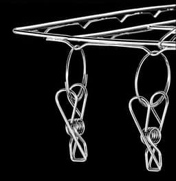 Opvouwbare Droogrek Sokkenhanger Met 36 Clips - Rechthoekig Droogrek Van Hoogwaardig Roestvrij Staal Clips Die Dunne Stoffen Goed Vastklemmen Winddichte Haaksluiting Neemt Geen Vloerruimte in Beslag - Wasorganizer Voor Studentenkamers — thumbnail 2