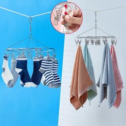 Wasknijpers 100 Stuks - Roestvrij Staal - Sleutelringen 50 Stuks - UV-bestendig - Voor Kleding/Handdoeken - Verbeter je Levenskwaliteit - Klemmen — thumbnail 3