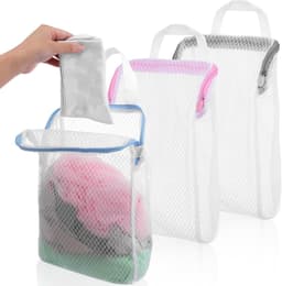 3D Mesh Waszakken Set van 3 met Ophanglussen, Duurzame Waszakken voor Kleding, Delicates en Ondergoed, Ideaal voor de Wasmachine — thumbnail 1