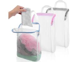 3D Mesh Waszakken Set van 3 met Ophanglussen, Duurzame Waszakken voor Kleding, Delicates en Ondergoed, Ideaal voor de Wasmachine