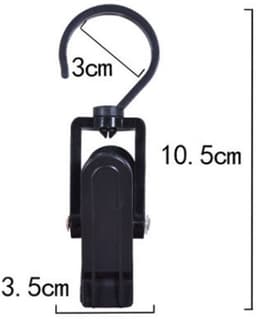 Washaken Clip - Drooghaak voor kleding - met 360 graden draaibare haak - Washaken met klemmen - kleerhangers voor sokken - Sterke plastic wasknijpers - Veelzijdig - draagbare antislip plastic hangers clips - 50stuks - zwart — thumbnail 2