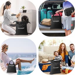 Set van 2 Reiswaszakken, Nylon Waszakken voor Kleding, Rol-Top Nat-Droog Tas voor Zwemkleding, Yoga en Sportkleding, Organizer voor Vuile Kleren — thumbnail 1