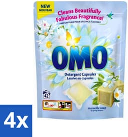 Omo - Wascapsules - Marseille zeep & Lentebloesem - Krachtige geur - 42 Capsules - Voordeelverpakking - 4 stuks — thumbnail 1