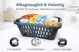 Wasmand Kunststof Antraciet 30L met Handgrepen — thumbnail 4