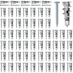 60 Stuks Gipsplaatpluggen, Gipsplaatpluggen met 60 Stuks Schroeven, Gipsplaatpluggen, Pluggen voor Gipsplaat, voor Bevestiging In Stenen, Beton, Gipsplaat — thumbnail 1