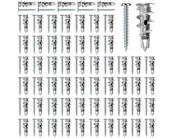 60 Stuks Gipsplaatpluggen, Gipsplaatpluggen met 60 Stuks Schroeven, Gipsplaatpluggen, Pluggen voor Gipsplaat, voor Bevestiging In Stenen, Beton, Gipsplaat