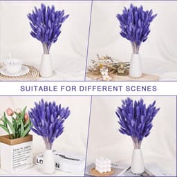 Gedroogde pampasbloemen, 120 stuks, gedroogd boeket, natuurlijk, 30 cm, pampasgras, decoratie, voor huis, lente, tafel, bruiloft, woonkamer, feest, slaapkamer, verjaardag, paars — thumbnail 2