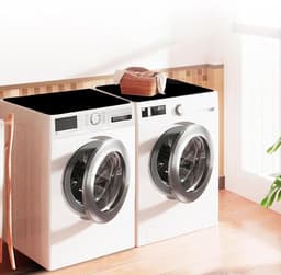 Wasmachinemat, 60 x 60 cm, wasmachinehoes, stofbescherming, wasmachineafdekking, antislip, universele wasmachine-onderlegger (zwart) — thumbnail 5