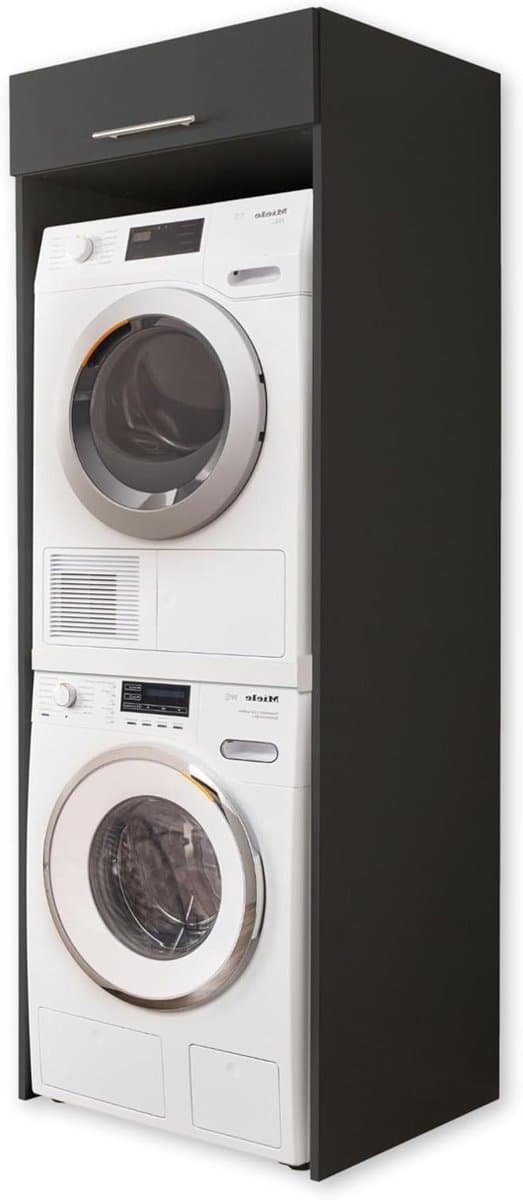 Wasmachinekast - Drogerkast Overbouw - Ruimte Besparen - Veelzijdige Opslag - 67.5 x 200 cm - Antraciet — afbeelding 1