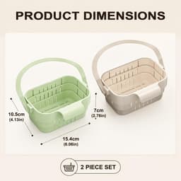 Spoelbakorganizer set van 2 - wit en groen - uittrekbaar en opvouwbaar - ruimtebesparend voor woning en camping - ShopVlot — thumbnail 3