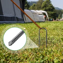 SnelShoppen - Pack van 12 Grondankers, Trampoline Haken, 30 cm U-vormige Gegalvaniseerde Grondankers, Tent Haringen, Storm Tent Pegs voor Camping en T — thumbnail 2