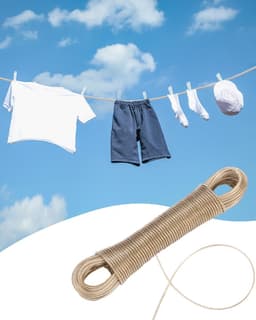 2-delige waslijn set – 40 m totaal, stalen kern, 120 kg, waterdicht,Extra sterk wastouw voor tuin – ideaal voor zware was, dekbedden en handdoeken — thumbnail 2
