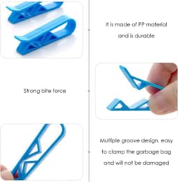Vuilniszak Clips - Prullenbak Houder - Vuilniszak Fixeren - Antislip Ontwerp - 50 Stuks - Blauw — thumbnail 4