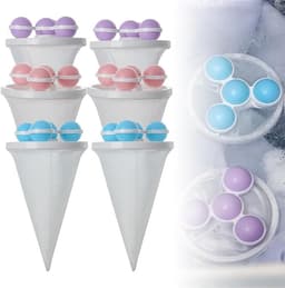 6 stuks - Wasmachine filterzakken - Wasmachine pluizenfilterzak - Drijvende wasmachinefilterzak - Pluizenverzamelaar voor wasmachines - Dierenhaarverzamelaar - Herbruikbaar - Voorkomt verstopping van de wasmachineafvoer - Blauw, Roze, Paars — thumbnail 1