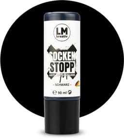 LM-Kreativ Sock Stop - antislip textielverf - 90 ml zwart - op waterbasis en latexvrij — thumbnail 1