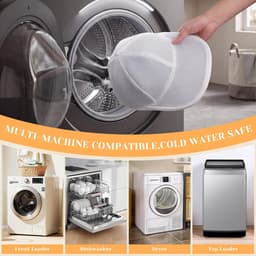 2 stuks - Cap Washer - Pettenwasser - Pet Houder - Pettenwasser voor de wasmachine - Pet Wassen - Waszakken - Waszakje voor Petten - met frame en wasnetje - 35*23*13 cm - wit — thumbnail 3
