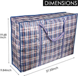 Waszakken Verplaatsen Opbergtas Jumbo Opbergzakken met Ritssluiting Verplaatsen en Kledingopslag, Kleding Opbergzakken (Blauw, 70cm*50cm*25cm) — thumbnail 3