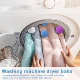 Set van 9 wasballen, wasbal voor wasmachine | Droogballen voor wasmachine, herbruikbare wasbal voor wasgoed, voor wasmiddel, zachte en pluizige kleding — thumbnail 5