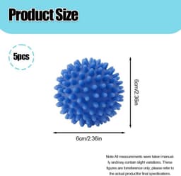 Set van 5 herbruikbare pvc-droogballen – versnelt het drogen van je wasgoed en verminder kreukels van kleding met deze praktische wasballen voor wasmachine en droger — thumbnail 4