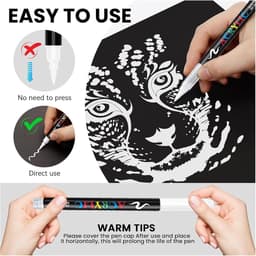 2 stuks witte textielstiften wasmachinebestendig zachte pen 1-6mm textielmarker lichtvast en watervaste stiften textielverf stofmalstiften om te schilderen op stof. — thumbnail 3
