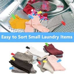Set van 80 sokkenclips voor wasmachine en droger, kleurrijke sokkenclips, antislip sokkenclips met haken, sokkenhouders, sokkenwasorganizer, sokkensorteerder — thumbnail 5