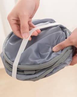 Opvouwbare wasmand voor huishoudelijk gebruik - Wasmand van gaas - Ademende wasmand - Met tussenschotten en handvatten - Verdikt - 2 tussenschotten - Grijs — thumbnail 5