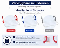 Balkon Droogrek – Wasrek voor Balkon – Hangend Droogrek – 3 Meter Drooglengte – 50 x 28 cm – Voor Klein Wasgoed – In Rood, Blauw of Grijs — thumbnail 2