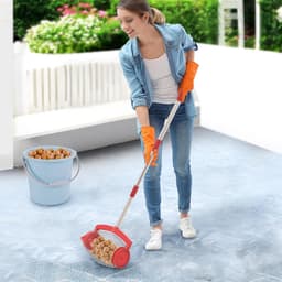 Notenverzamelaar - Rol opruimer - Tuin opruimen - Verstelbare steel - 15 liter zak - Zilver en rood — thumbnail 3