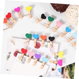 Houten Knijpers - Mini Clips - Foto's Ophangen - Hartvormig Design - 50 Stuks - Houtkleur — thumbnail 4