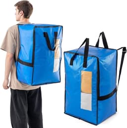 Verticale Verhuiszakken met Sterke Handvatten en Ritsen - Ideaal voor Kledingopslag, Waszakken en Reizen (Blauw, 2 Stuks) — thumbnail 1