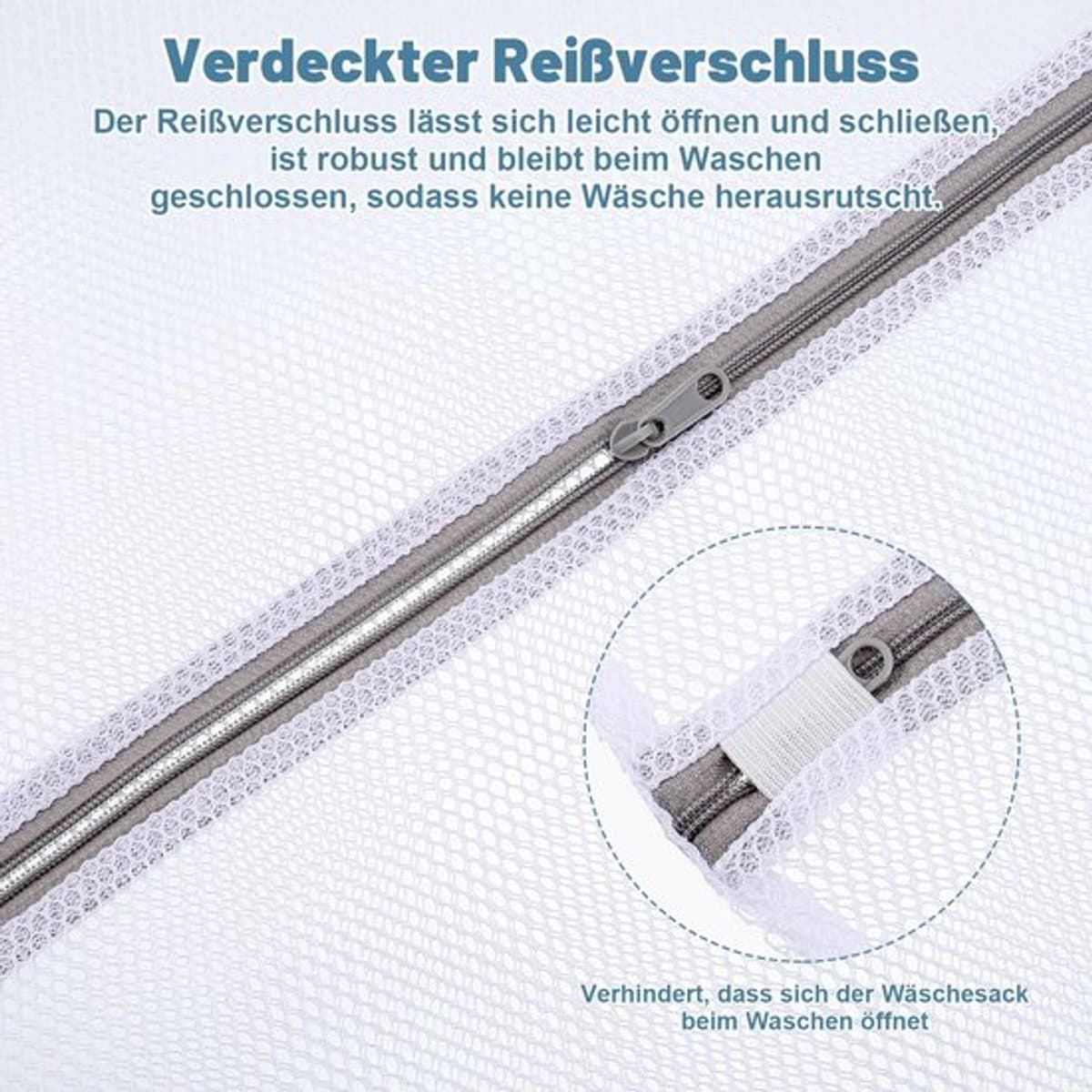 Wasnet Groot 60 x 80 cm - Waszak Herbruikbaar - Waszak voor Wasmachine - Waszakken voor Wasgoed - Wasnet met Ritssluiting - Geschikt voor Overhemden/Jassen — afbeelding 1