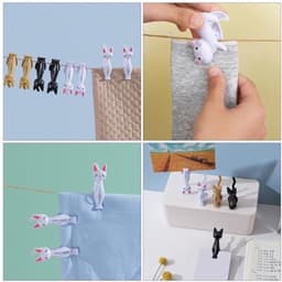 12 Stuks Kat Clip Kleding Mini Kledingknijpers voor Foto's Theedoek Clip Handdoek Clips Winddicht Handdoek Clips Antislip Tas — thumbnail 5